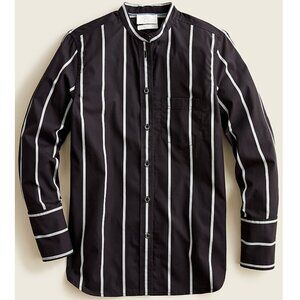 ✨NWT J. Crew Classic-Fit Collarless Shirt in Stripe